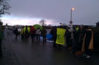 Road closed at south end of The Mearings.
