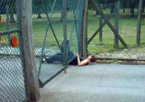 Getting in and out of a base under the gate.