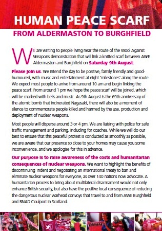 Wool Against Weapons Leaflet for Locals