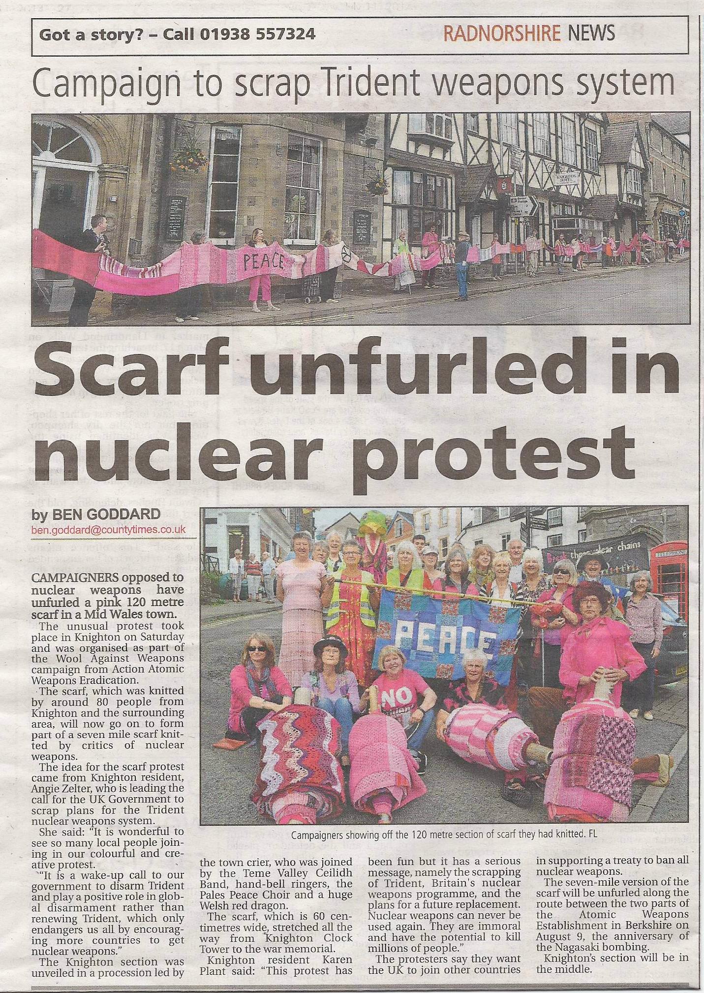 County Times – Knighton scarf roll out