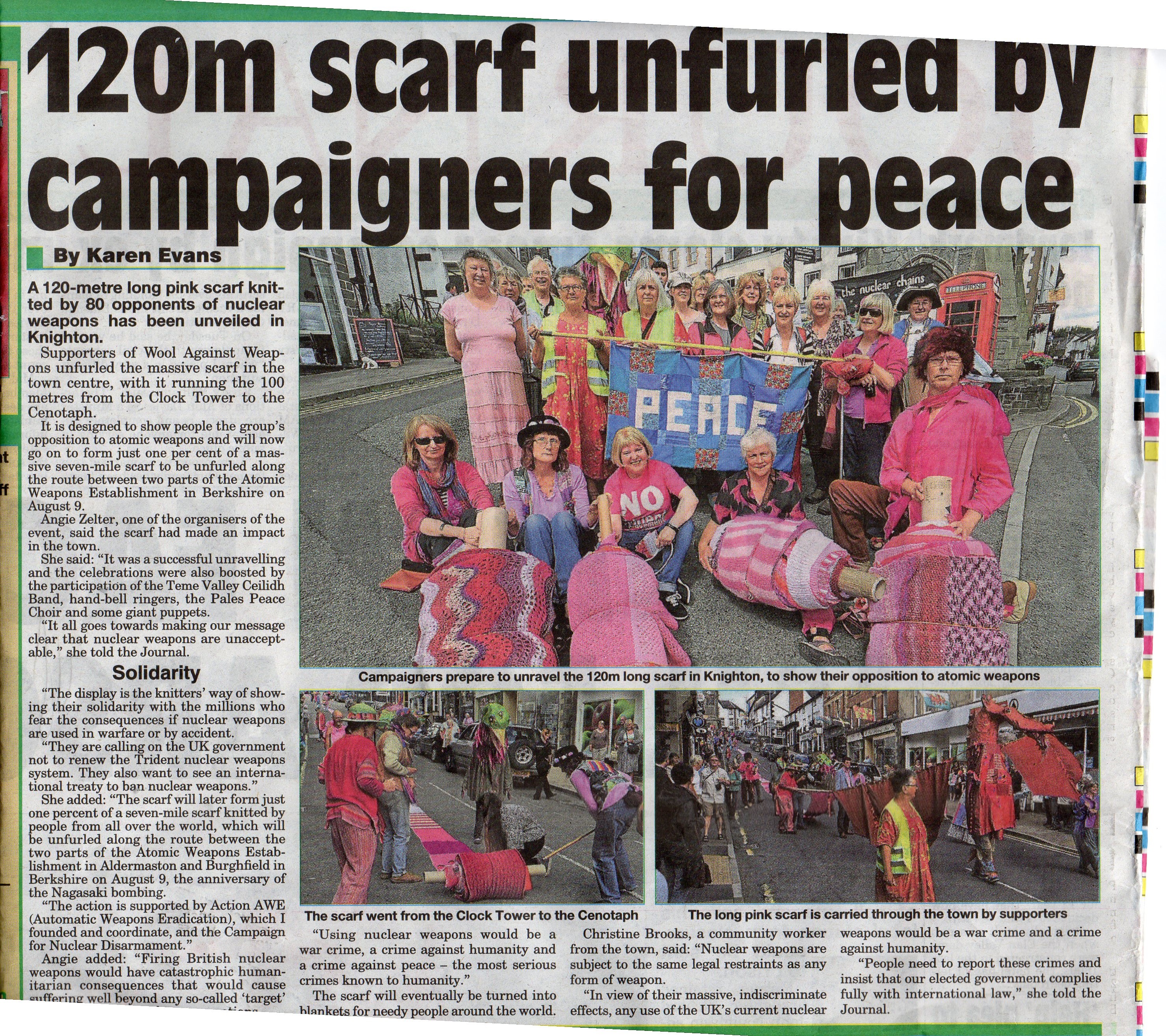 Knighton scarf roll out – local press