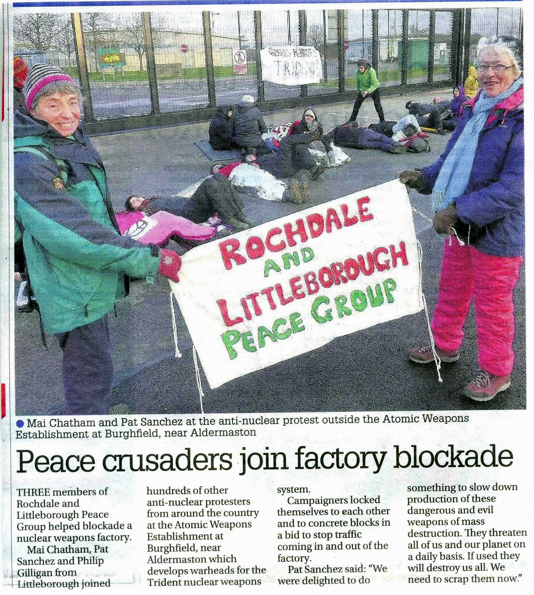 Rochdale Observer – Burghfield Lockdown report